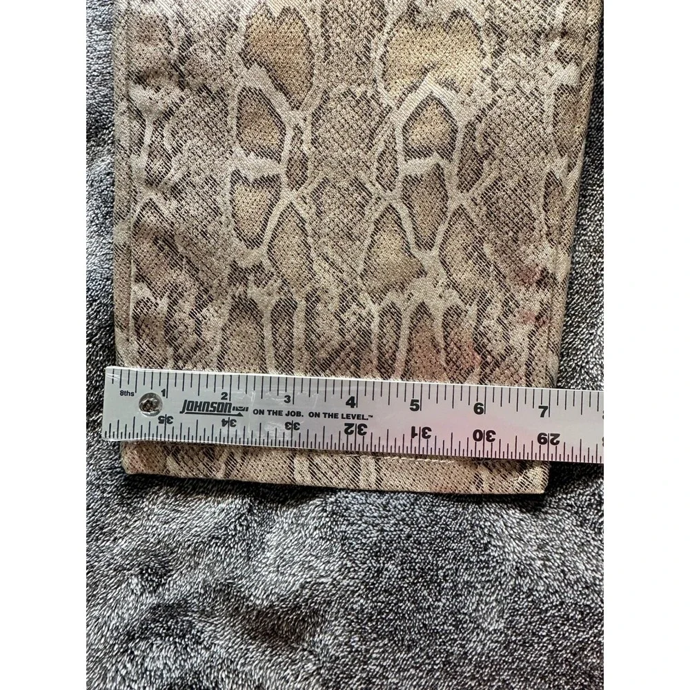 Chicos Platinum Metallic Snakeskin Print Slim Jeans Gold Bronze Size 2.5 - 14